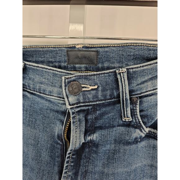 Mother Jeans Womens Sz 27 Mid Rise Dazzler Ankle Fray Blue Jeans Distressed - Picture 3 of 6